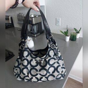 Coach Black and Gray Shoulder Bag